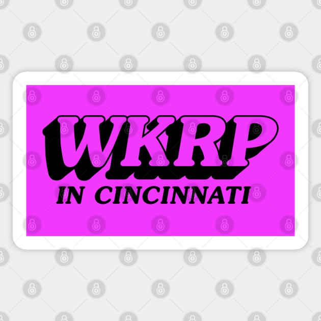 WKRP in Cincinnati (black) Sticker by cabinboy100